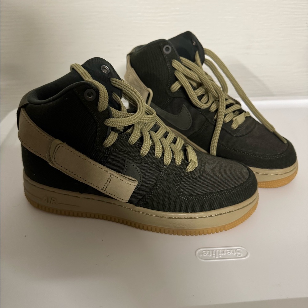 Women’s Nike, green & tan hightop AirForces